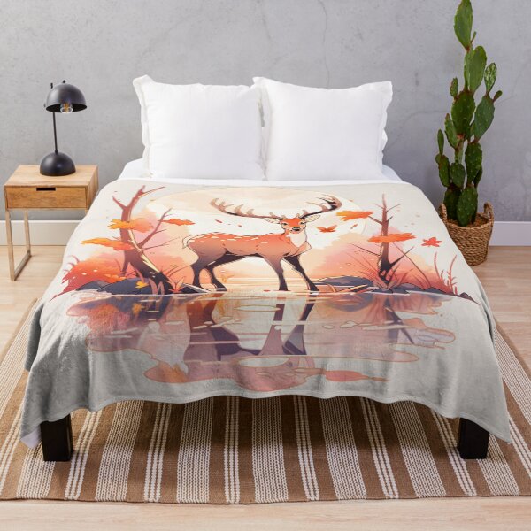 Item preview, Deer by Water Reflecting Fall Setting designed and sold by InkedBeasts.