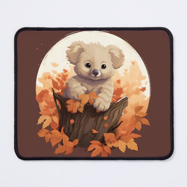 Item preview, Anime Koala on Stump Amidst Fall Leaves designed and sold by InkedBeasts.