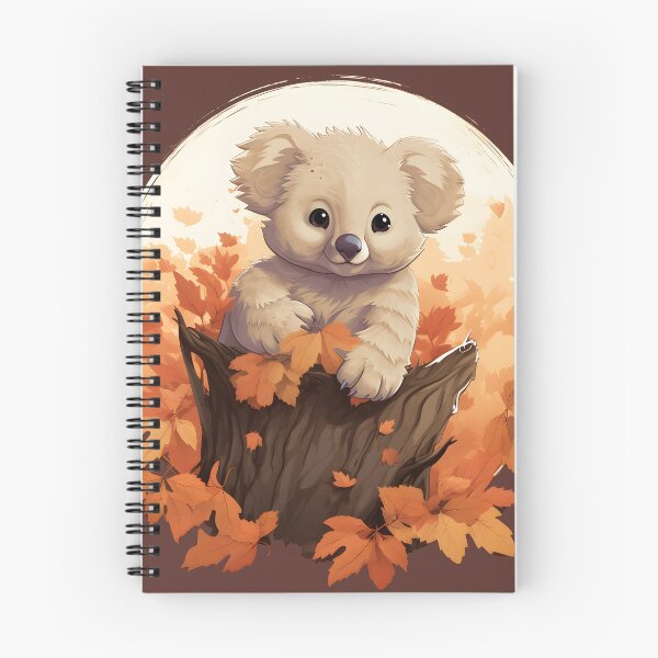 Item preview, Anime Koala on Stump Amidst Fall Leaves designed and sold by InkedBeasts.