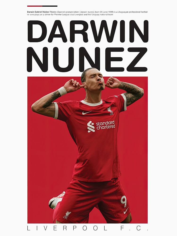 Darwin Nunez Poster, Liverpool' Essential T-Shirt for Sale by gussiesaraiv