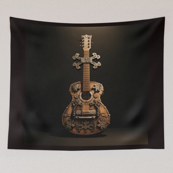 Item preview, ancient guitar with cross bones designed and sold by DanieWoods.