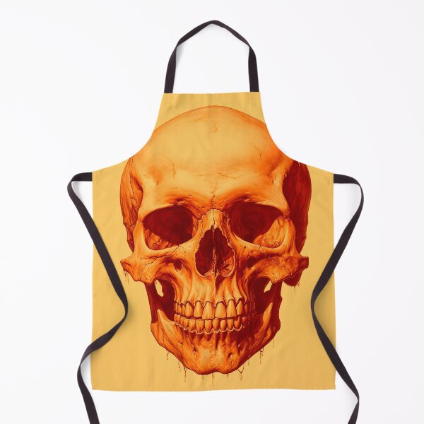 Artikelvorschau, Orangefarbener Totenkopf, Kunstwerk auf gelbem Hintergrund entworfen und verkauft von silent-violin.
