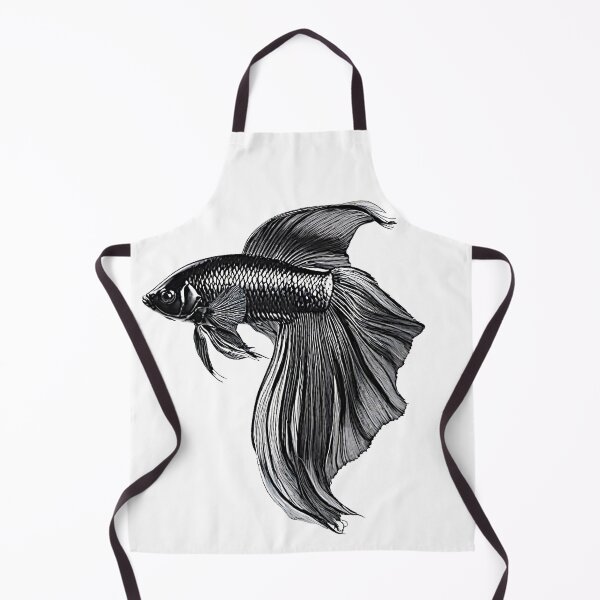 Item preview, The artwork beautifully capture the graceful movement of a Betta fish using intricate ink lines in deep black. designed and sold by Best-Art-32.