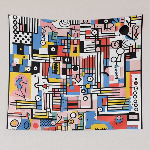 Item preview, African Quilt Style Abstract Black Line Art ? designed and sold by Cha-house.