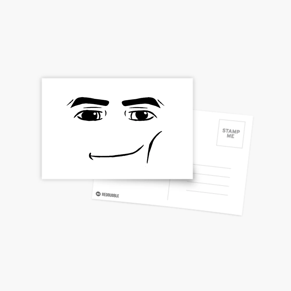 Roblox Man Face Postcard for Sale by rbopone