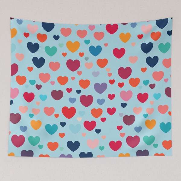 Item preview, Multi-colored Hearts Pattern designed and sold by tinytwist.