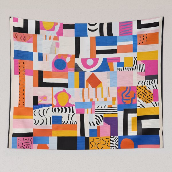 Item preview, African Quilt Style Abstract Black Line Art ? designed and sold by Cha-house.