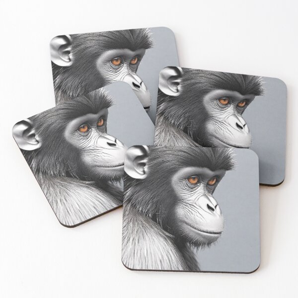 Item preview, The artwork features intricate ink lines in deep black, forming the graceful silhouette of a monkey. designed and sold by Best-Art-32.