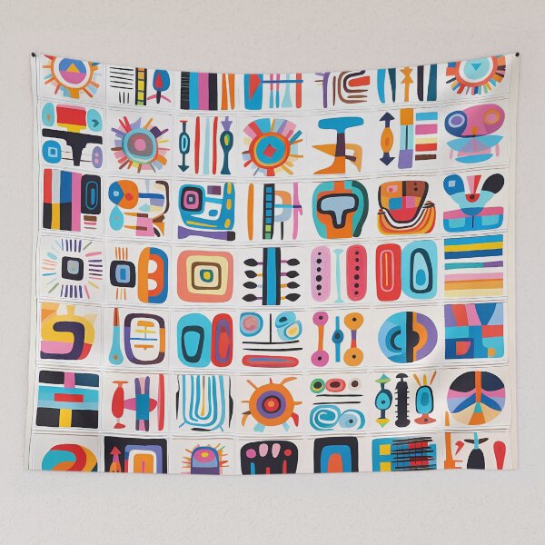 Item preview, African Quilt Style Abstract Black Line Art designed and sold by Cha-house.