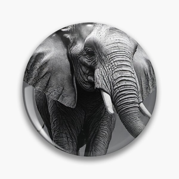 Item preview, The artwork features intricate ink lines in deep black, skillfully depicting the majestic silhouette of an elephant. designed and sold by Best-Art-32.