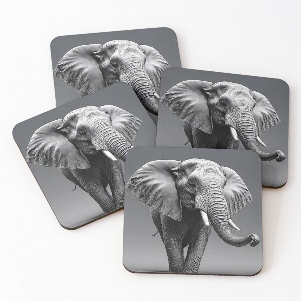 Item preview, The artwork features intricate ink lines in deep black, skillfully depicting the majestic silhouette of an elephant. designed and sold by Best-Art-32.