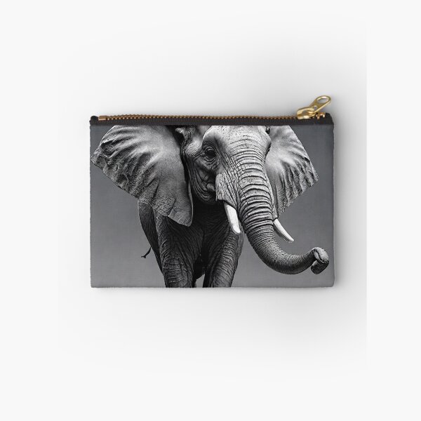Item preview, The artwork features intricate ink lines in deep black, skillfully depicting the majestic silhouette of an elephant. designed and sold by Best-Art-32.
