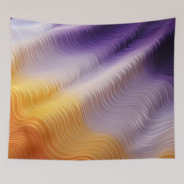 Item preview, Abstract 3D Sound Waves: Geometric Layers in Gradient Hues designed and sold by PaintbrushPlace.