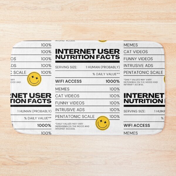 Item preview, Internet User Nutrition Facts - White - Internet Explorer Funny Memes Cat Videos designed and sold by Millusti.