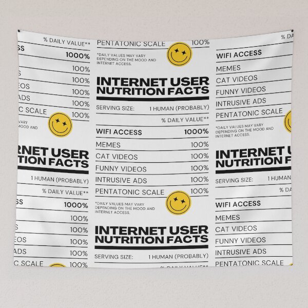 Item preview, Internet User Nutrition Facts - White - Internet Explorer Funny Memes Cat Videos designed and sold by Millusti.