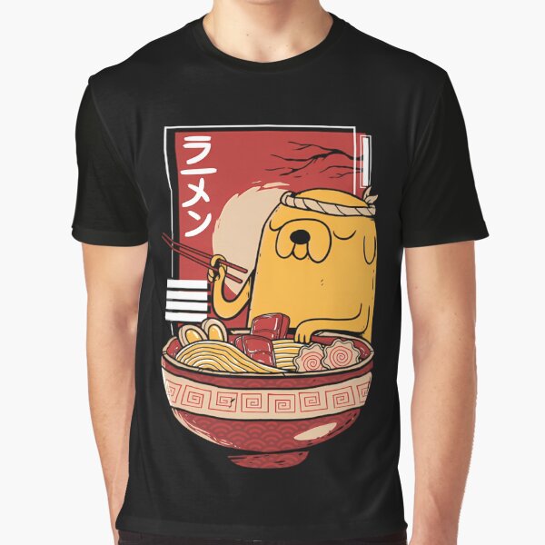 Item preview, Adventure Time: Jake der Hund genießt eine Schüssel Ramen-Nudeln designed and sold by IanOrb98.