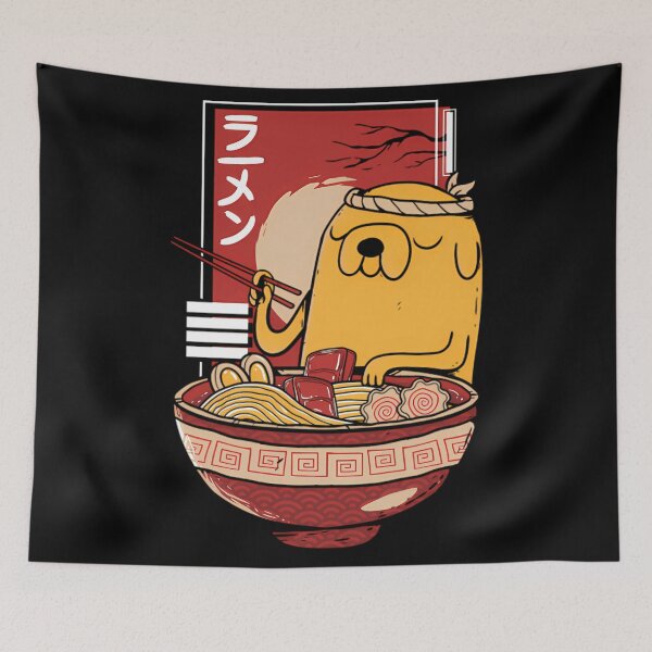 Item preview, Adventure Time Jake the Dog enjoying a bowl of Ramen Noodles designed and sold by IanOrb98.