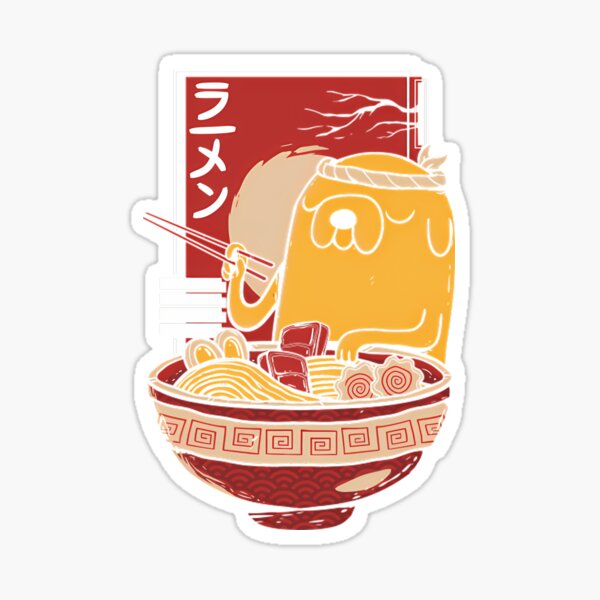 Artikel-Vorschau von Adventure Time: Jake der Hund genießt eine Schüssel Ramen-Nudeln, designt und verkauft von IanOrb98.