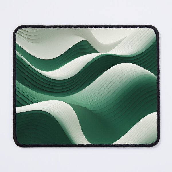 Item preview, Green & White 3D SoundScape: Abstract Geometric Layers designed and sold by PaintbrushPlace.