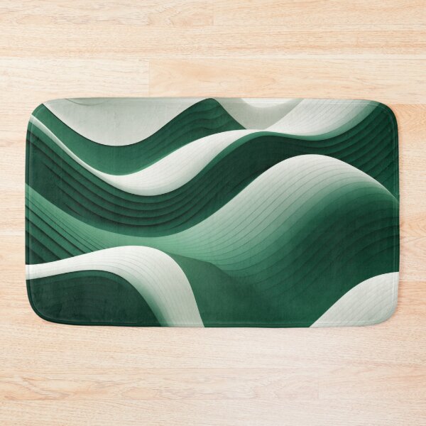 Item preview, Green & White 3D SoundScape: Abstract Geometric Layers designed and sold by PaintbrushPlace.