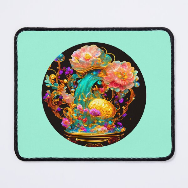 Item preview, A mesmerizing floral in bright gold and vibrant shades. designed and sold by run-rotee.