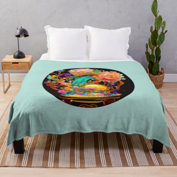 Item preview, A mesmerizing floral in bright gold and vibrant shades. designed and sold by run-rotee.