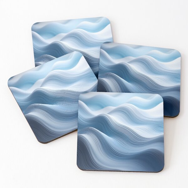 Item preview, Blue & White 3D Sound Waves: Minimalist Geometric Design designed and sold by PaintbrushPlace.