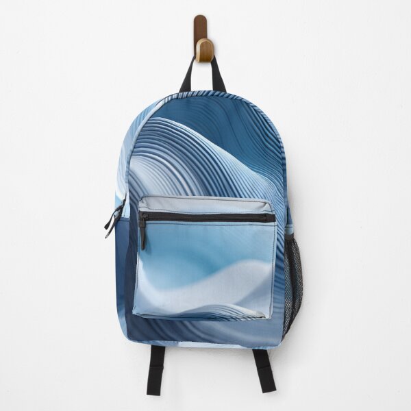 Item preview, Blue & White 3D Sound Waves: Minimalist Geometric Design designed and sold by PaintbrushPlace.