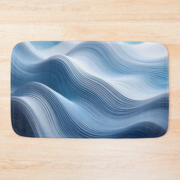 Item preview, Blue & White 3D Sound Waves: Minimalist Geometric Design designed and sold by PaintbrushPlace.