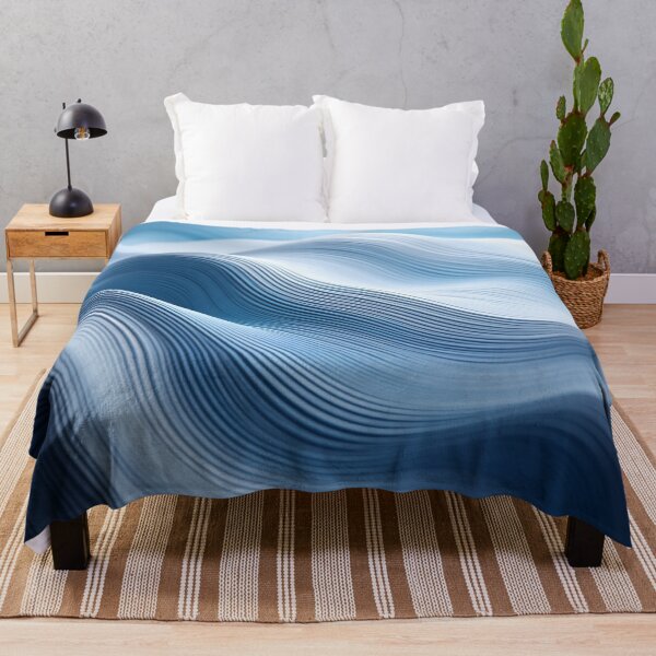 Item preview, Blue & White 3D Sound Waves: Minimalist Geometric Design designed and sold by PaintbrushPlace.