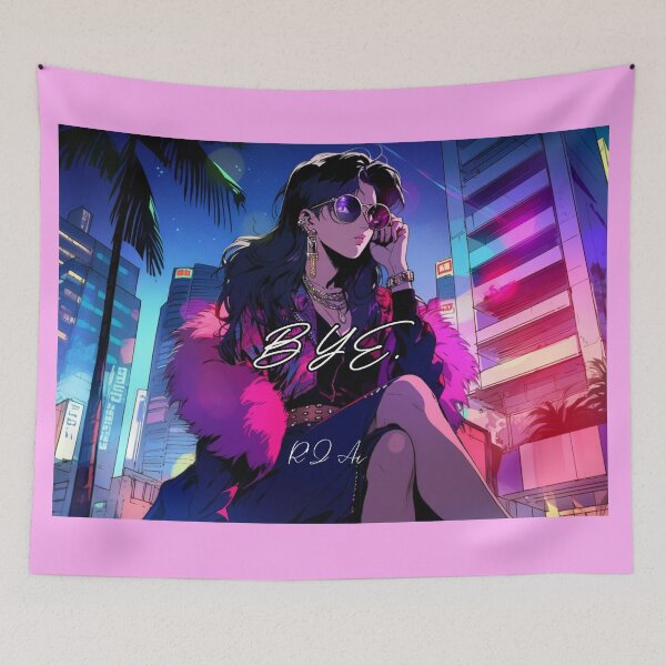 Item preview, 90s Anime Women 'Bye': A Stylish Farewell from a Iconic Era! designed and sold by RIAiCreations.