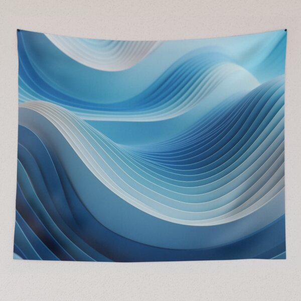 Item preview, 3D Audio Landscape: Abstract Geometric in Blue & White designed and sold by PaintbrushPlace.