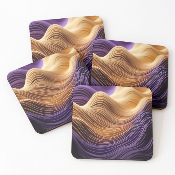 Item preview, 3D Sound Visualization: Geometric Layers in Purple & Yellow designed and sold by PaintbrushPlace.