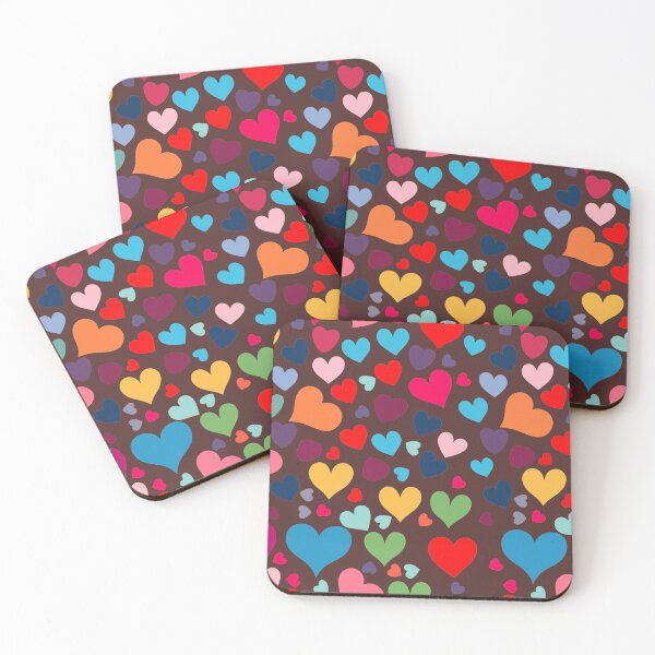 Item preview, Multi-colored Hearts Pattern designed and sold by tinytwist.