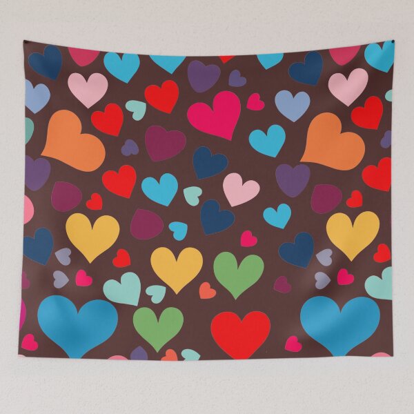 Item preview, Multi-colored Hearts Pattern designed and sold by tinytwist.