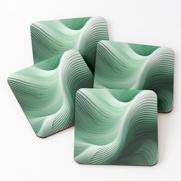 Item preview, 3D Sound Mosaic: Minimalist Geometric in Green & White designed and sold by PaintbrushPlace.