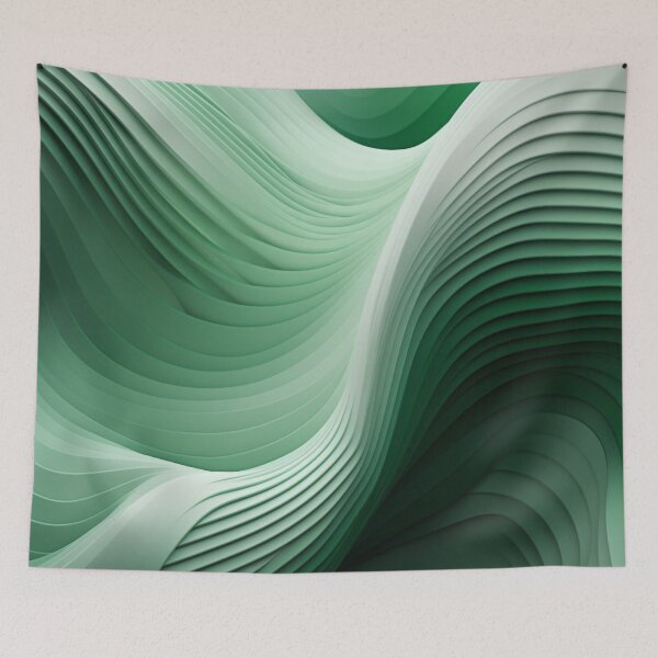 Item preview, 3D Sound Mosaic: Minimalist Geometric in Green & White designed and sold by PaintbrushPlace.
