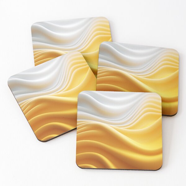 Item preview, 3D Sound Geometry: Minimalist Pattern in White & Yellow designed and sold by PaintbrushPlace.