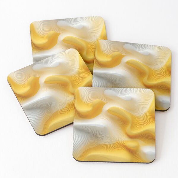 Item preview, Yellow & White 3D SoundScape: Abstract Geometric Layers designed and sold by PaintbrushPlace.