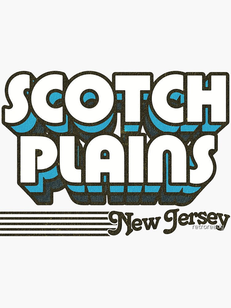 "Scotch Plains, New Jersey Retro Stripes" Sticker for Sale by