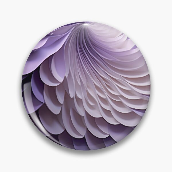 Artikelvorschau, 3D-Chrysanthemen-SoundScape: Geometrisch in Weiß und Lila entworfen und verkauft von PaintbrushPlace.