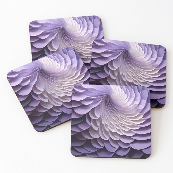 Item preview, 3D Chrysanthemum SoundScape: Geometric in White & Purple designed and sold by PaintbrushPlace.