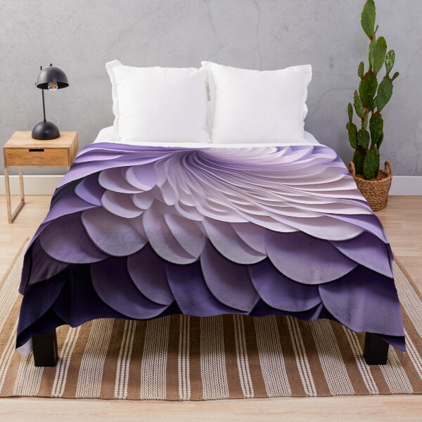 Item preview, 3D Chrysanthemum SoundScape: Geometric in White & Purple designed and sold by PaintbrushPlace.