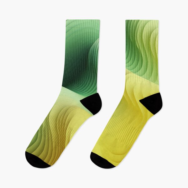 Item preview, 3D Sound Waves: Geometric Pattern in Light Green & Yellow designed and sold by PaintbrushPlace.