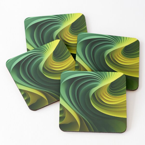 Item preview, Green & Yellow 3D AudioScape: Abstract Geometric Layers designed and sold by PaintbrushPlace.