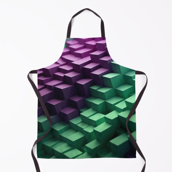 Aperçu de l'œuvre SoundScape cubique 3D : géométrique en vert clair et violet créée et vendue par PaintbrushPlace.