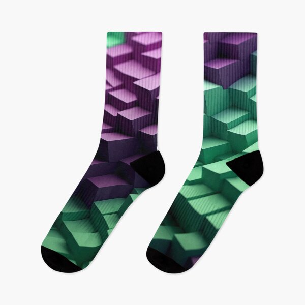 Item preview, 3D Cubic SoundScape: Geometric in Light Green & Purple designed and sold by PaintbrushPlace.