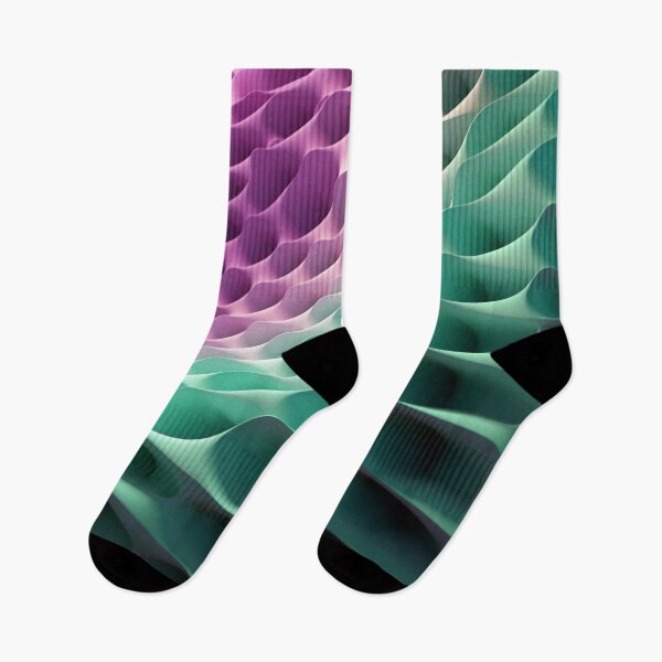 Item preview, 3D Sound Geometry: Light Green & Purple Geometric Layers designed and sold by PaintbrushPlace.