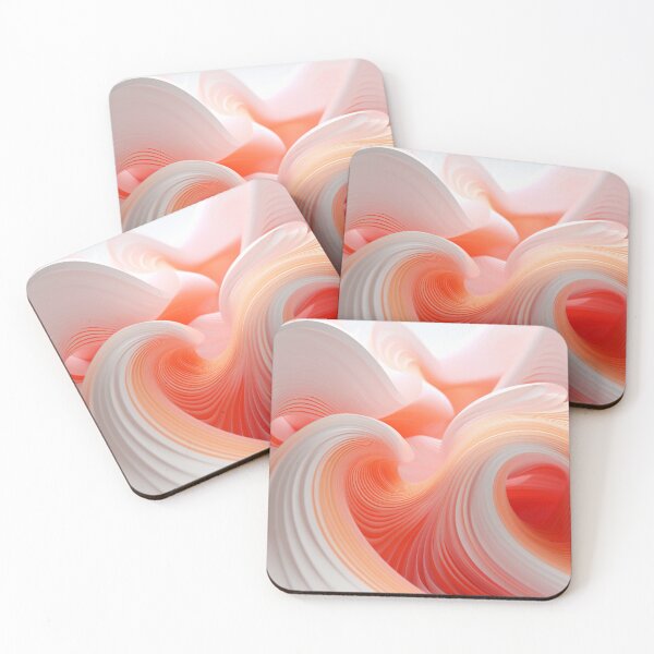 Item preview, 3D SoundScape: Geometric Patterns in White to Coral Orange designed and sold by PaintbrushPlace.