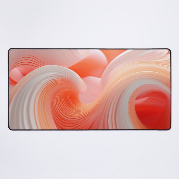 Item preview, 3D SoundScape: Geometric Patterns in White to Coral Orange designed and sold by PaintbrushPlace.